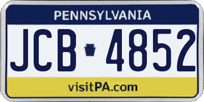 PA license plate JCB4852
