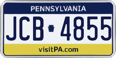 PA license plate JCB4855