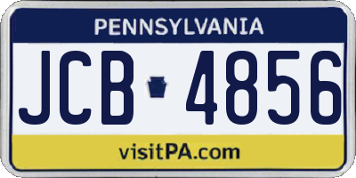 PA license plate JCB4856