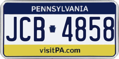 PA license plate JCB4858