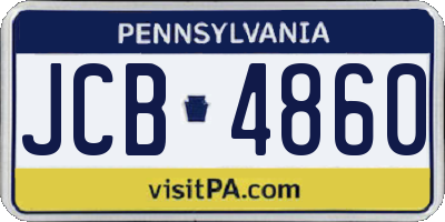 PA license plate JCB4860