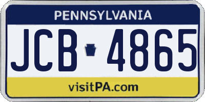 PA license plate JCB4865