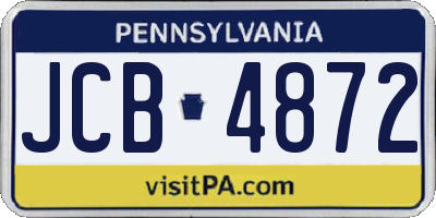 PA license plate JCB4872