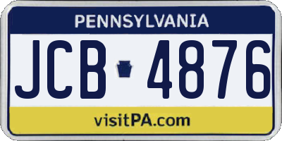 PA license plate JCB4876