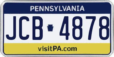 PA license plate JCB4878