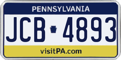 PA license plate JCB4893