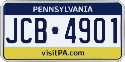 PA license plate JCB4901
