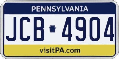 PA license plate JCB4904