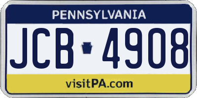 PA license plate JCB4908