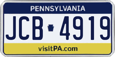 PA license plate JCB4919