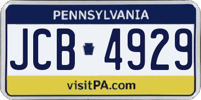 PA license plate JCB4929