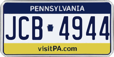 PA license plate JCB4944