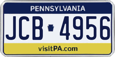 PA license plate JCB4956