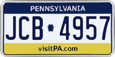 PA license plate JCB4957