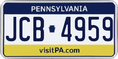 PA license plate JCB4959