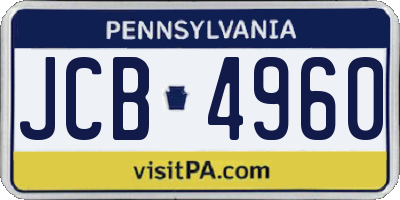 PA license plate JCB4960