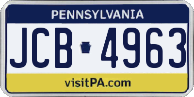 PA license plate JCB4963