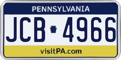 PA license plate JCB4966