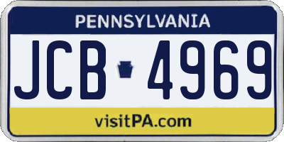 PA license plate JCB4969