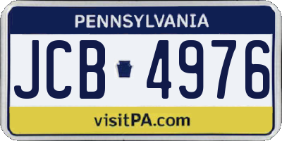 PA license plate JCB4976