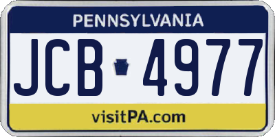 PA license plate JCB4977
