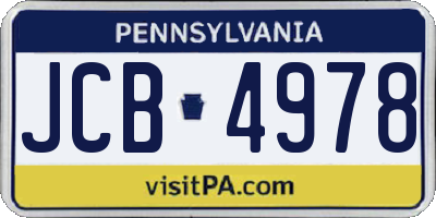 PA license plate JCB4978