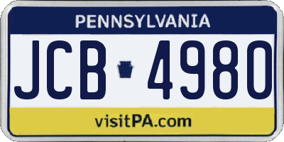 PA license plate JCB4980