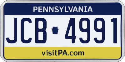 PA license plate JCB4991