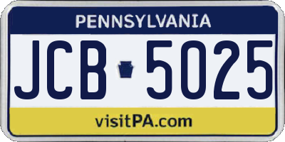 PA license plate JCB5025