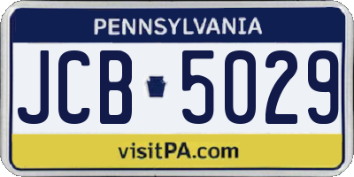 PA license plate JCB5029