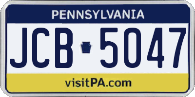 PA license plate JCB5047
