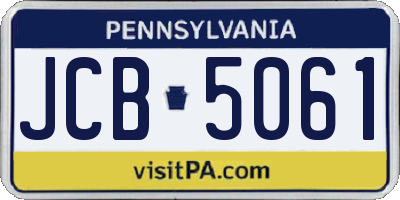 PA license plate JCB5061