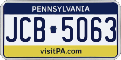 PA license plate JCB5063