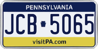 PA license plate JCB5065
