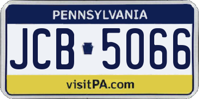 PA license plate JCB5066