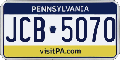 PA license plate JCB5070