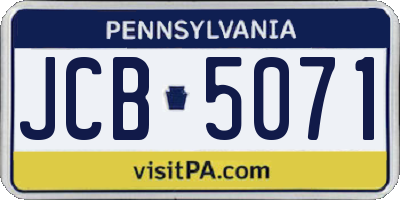 PA license plate JCB5071