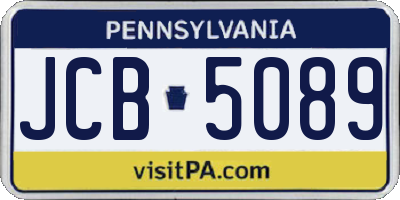 PA license plate JCB5089