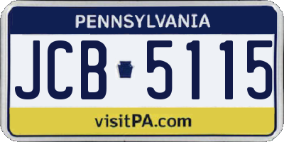 PA license plate JCB5115