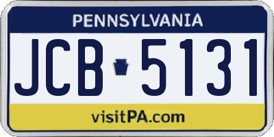 PA license plate JCB5131
