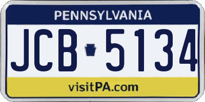 PA license plate JCB5134