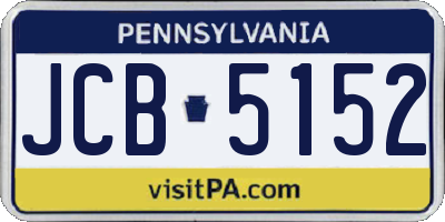 PA license plate JCB5152
