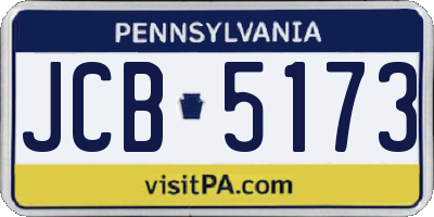 PA license plate JCB5173