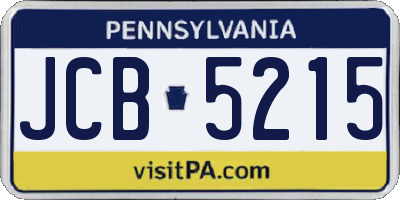 PA license plate JCB5215