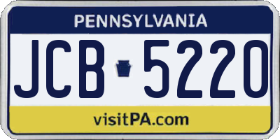 PA license plate JCB5220