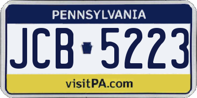 PA license plate JCB5223