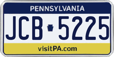 PA license plate JCB5225