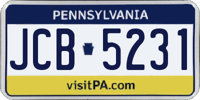 PA license plate JCB5231