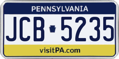 PA license plate JCB5235