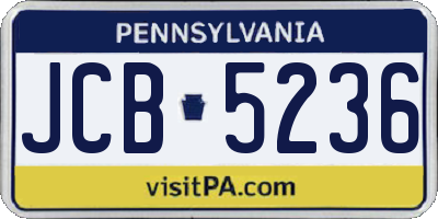 PA license plate JCB5236